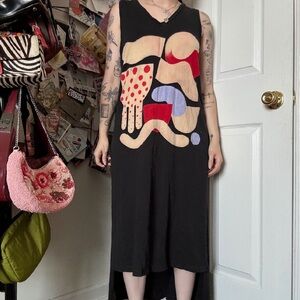 BZR BLACK ABSTRACT MAXI DRESS MEDIUM